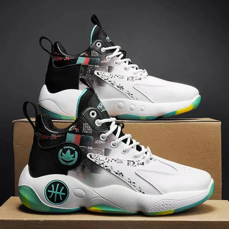 High-top Basketball Shoes Men's 2025 Summer New Thick-soled Height-enhancing Youth Student Sports Shoes Breathable and Non-slip