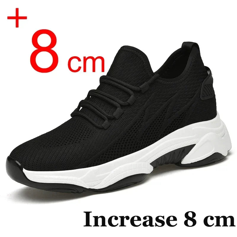 Increasing men sneakers casual heightening shoes 8cm height increase shoes for summer breathable 6cm elevator shoes
