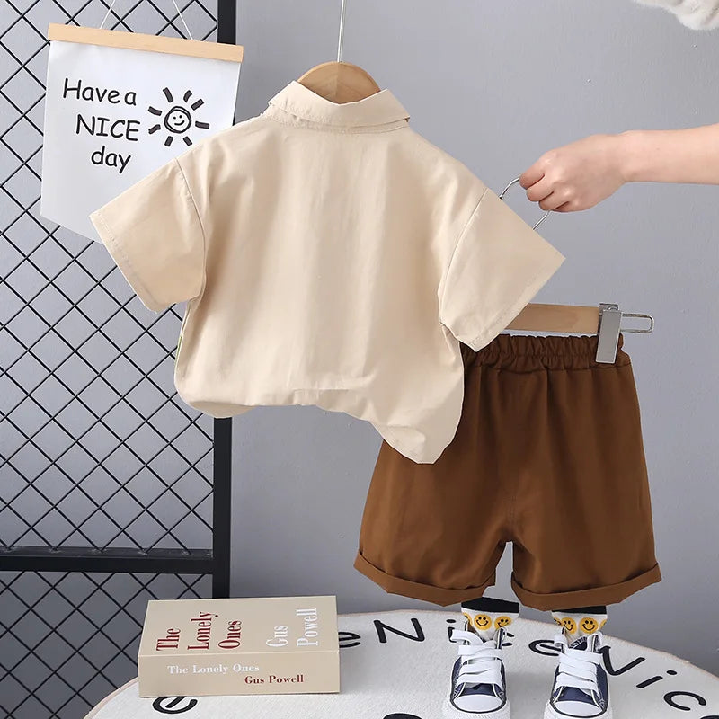 New Summer Baby Boys Clothes Suit Children Shirt Shorts 2Pcs/Sets Toddler Casual Sports Costume Infant Kids Clothing Tracksuits