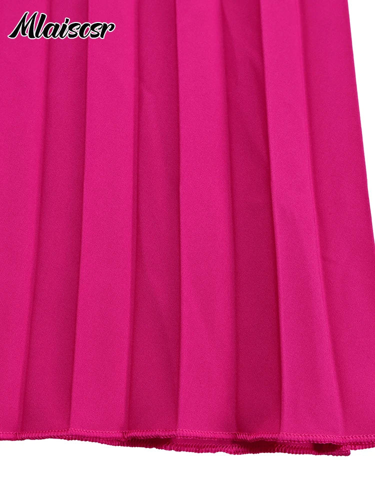 Mlaiscsr Elegant Evening Party Jumpsuit Long Sleeved Waist Pearl Bead Mesh Loose Wide Leg Pleated Long Dinner One Pieces Rompers