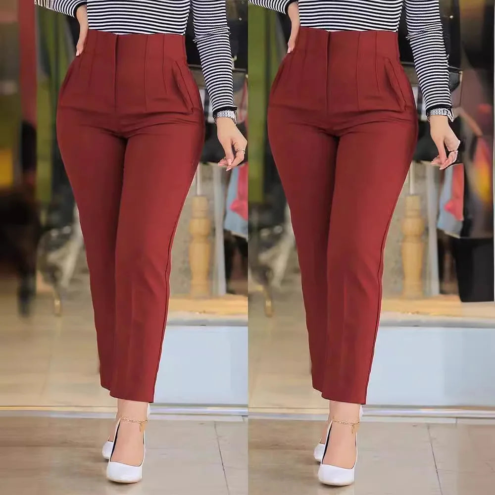 Women Office Wear High Waist Pants for Women Formal Pants Office Outfits Pencil Trousers Ladies Pants 11 Color Options OUFY-003