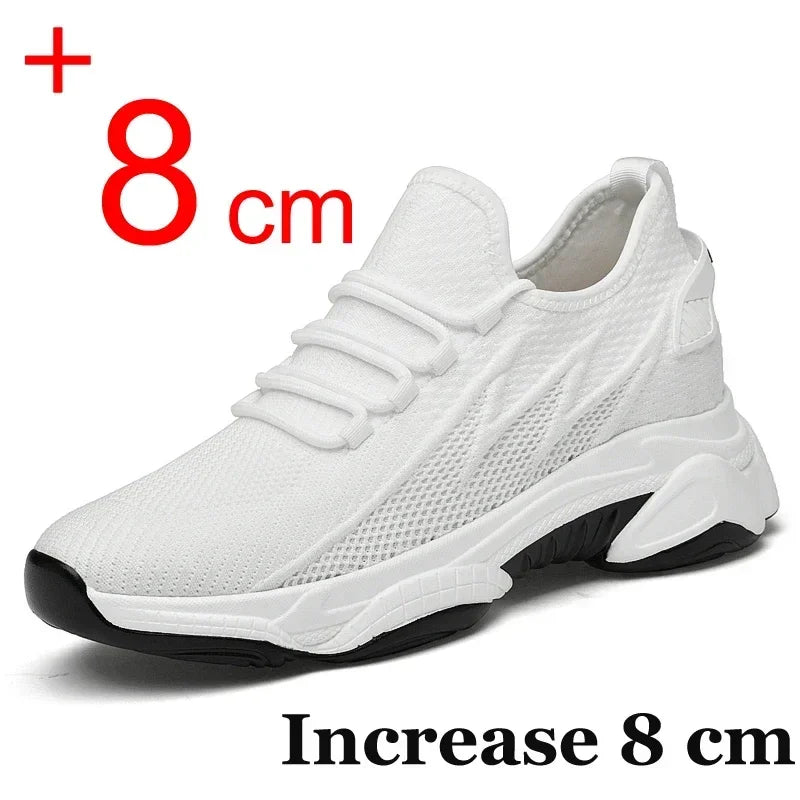 Increasing men sneakers casual heightening shoes 8cm height increase shoes for summer breathable 6cm elevator shoes