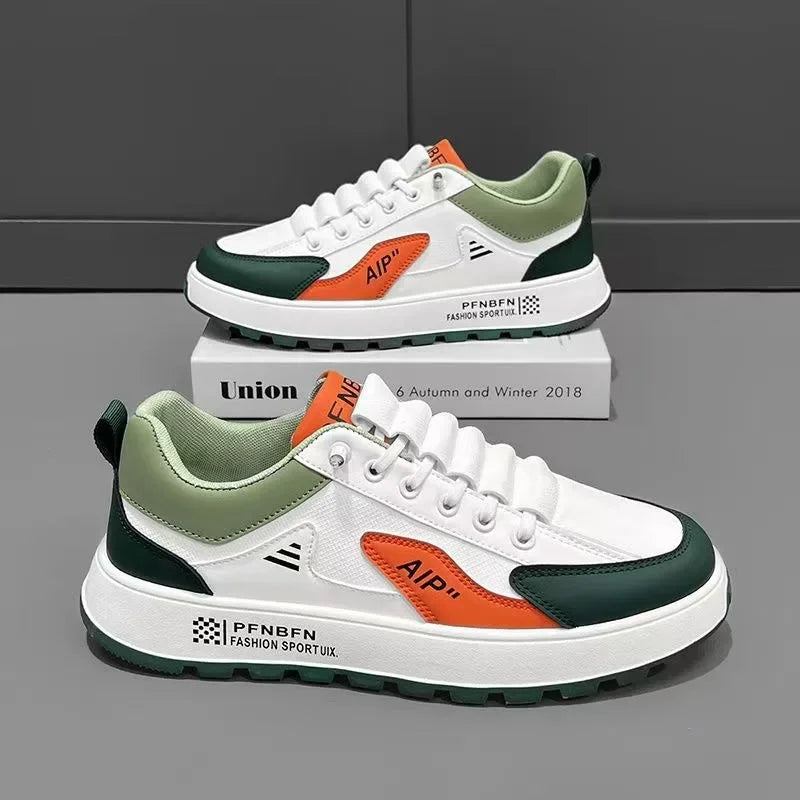 Men's Thick Sole Sneakers Designer Sports Shoes Fashion Casual Fiber Leather Breathable Height Increase Flat Thick Sole Shoes