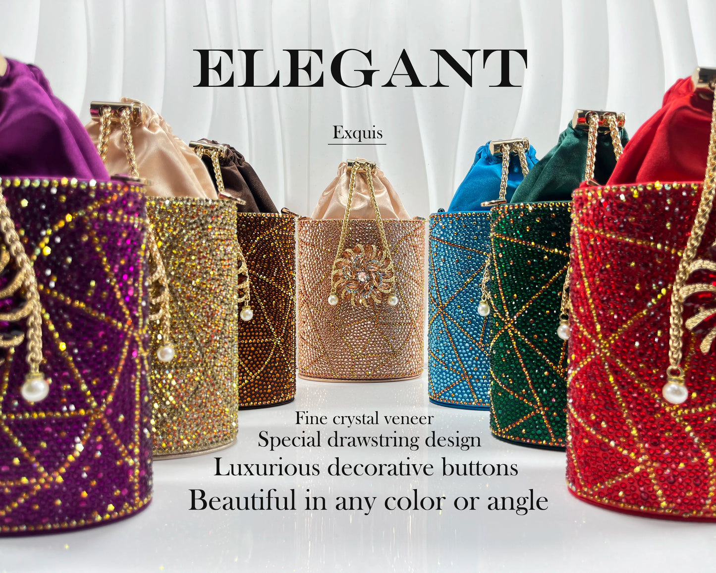 QSGFC Fashion Design High-end Women's Shoes with Diamond Oval Stand Bag Women's High Heels for Special Day or Work