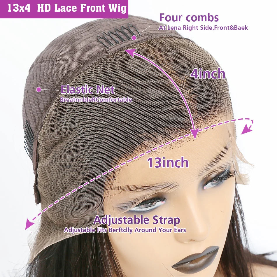 30 40 Inch Loose Wave 13x6 HD Lace Front Human Hair Wigs Deep Wave Curly 13x7 Lace Frontal Wig 200 Density Brazilian Remy Raw