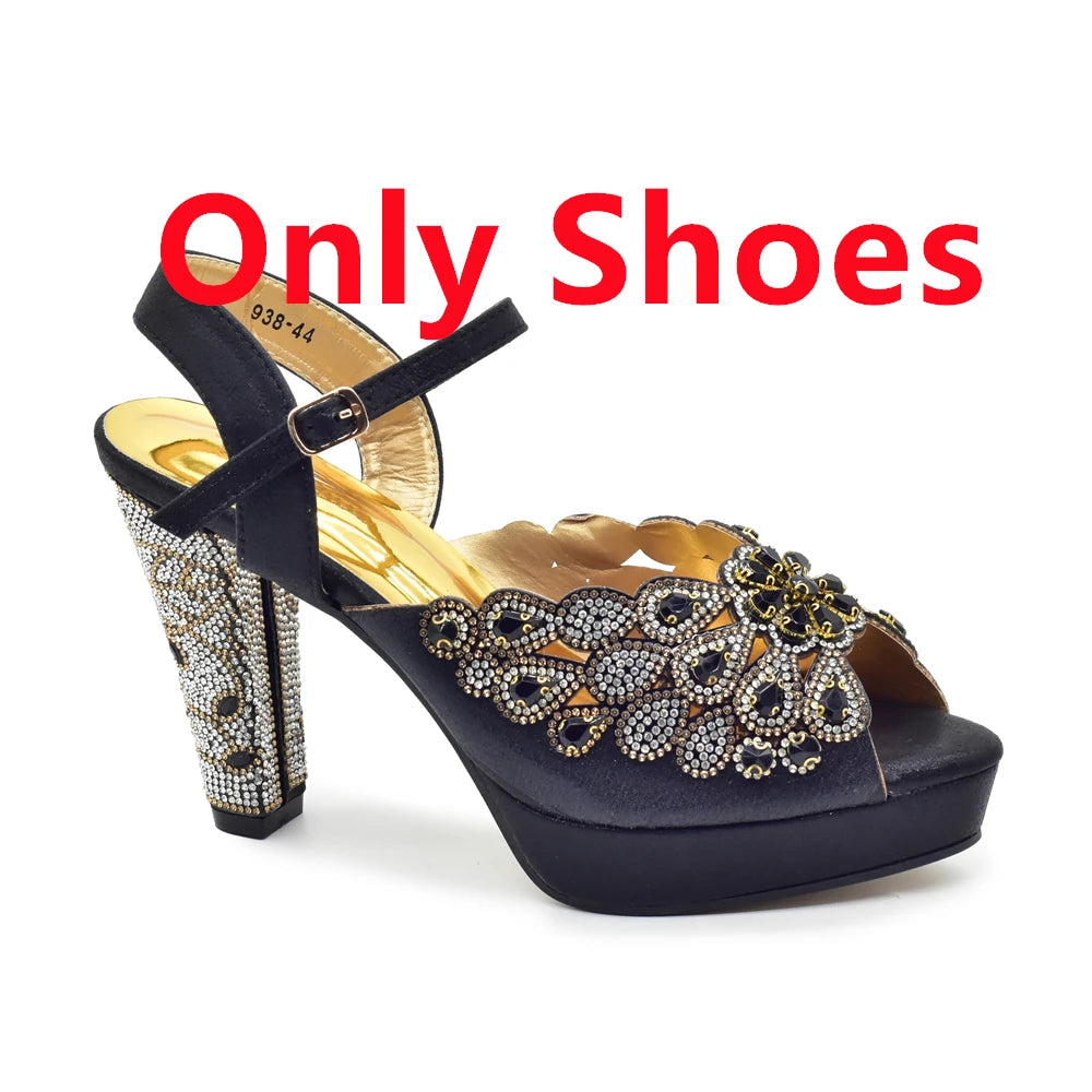 New Pumps for Women Designer Peep-Toe Luxury Wedding Hollowed Out Design Bag and Shoes Matching Set Shoes for Bride Wedding