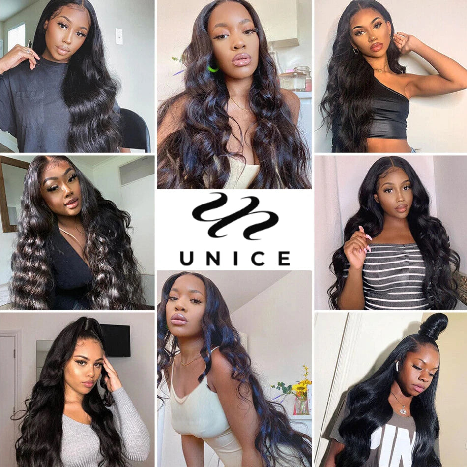 Unice Hair 8A Body Wave Brazilian Hair Weave Bundles 1/3 /4 Piece 8-30inch 2023 Cost effective Human Hair Bundles