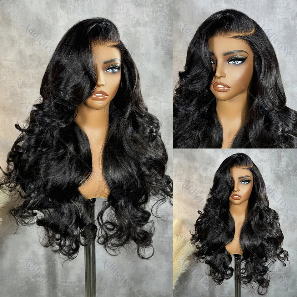 250% Brazilian Body Wave HD Transparent Lace Front Wigs Human Hair Water Wave 13x4 Lace Frontal Wig For Women Preplucked