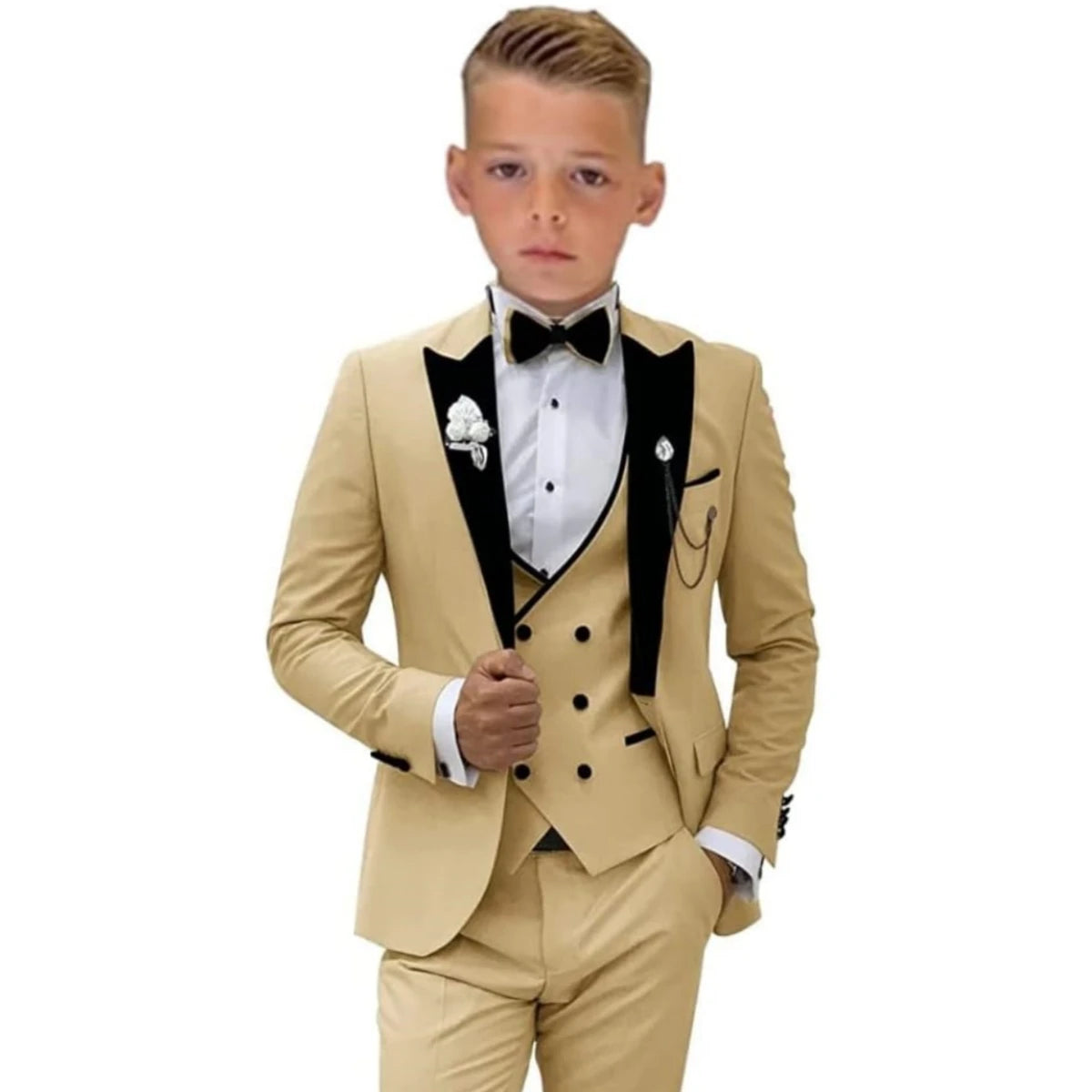 Elegant Burgundy Boy's Suit Set for Wedding, 3 Pieces Suit Set Elagent Tuxedo Sets Blazer Vest Pants Kids Photo Shot Oufit