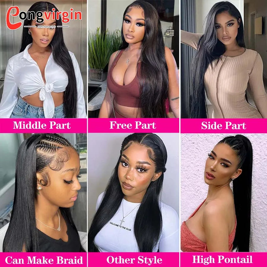 Cheap 360 Full Lace Wig Human Hair Preplucked Bone Straight 13x6 Lace Front Wigs For Women 13x4 HD Transparent Lace Frontal Wig