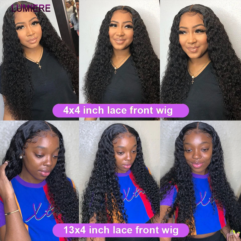 Deep Curly Wave Human Hair Bundles Brazilian Virgin Human Hair Weave  Hair Bundles 3/4 Bundles for Black Women 30 40Inch Natural
