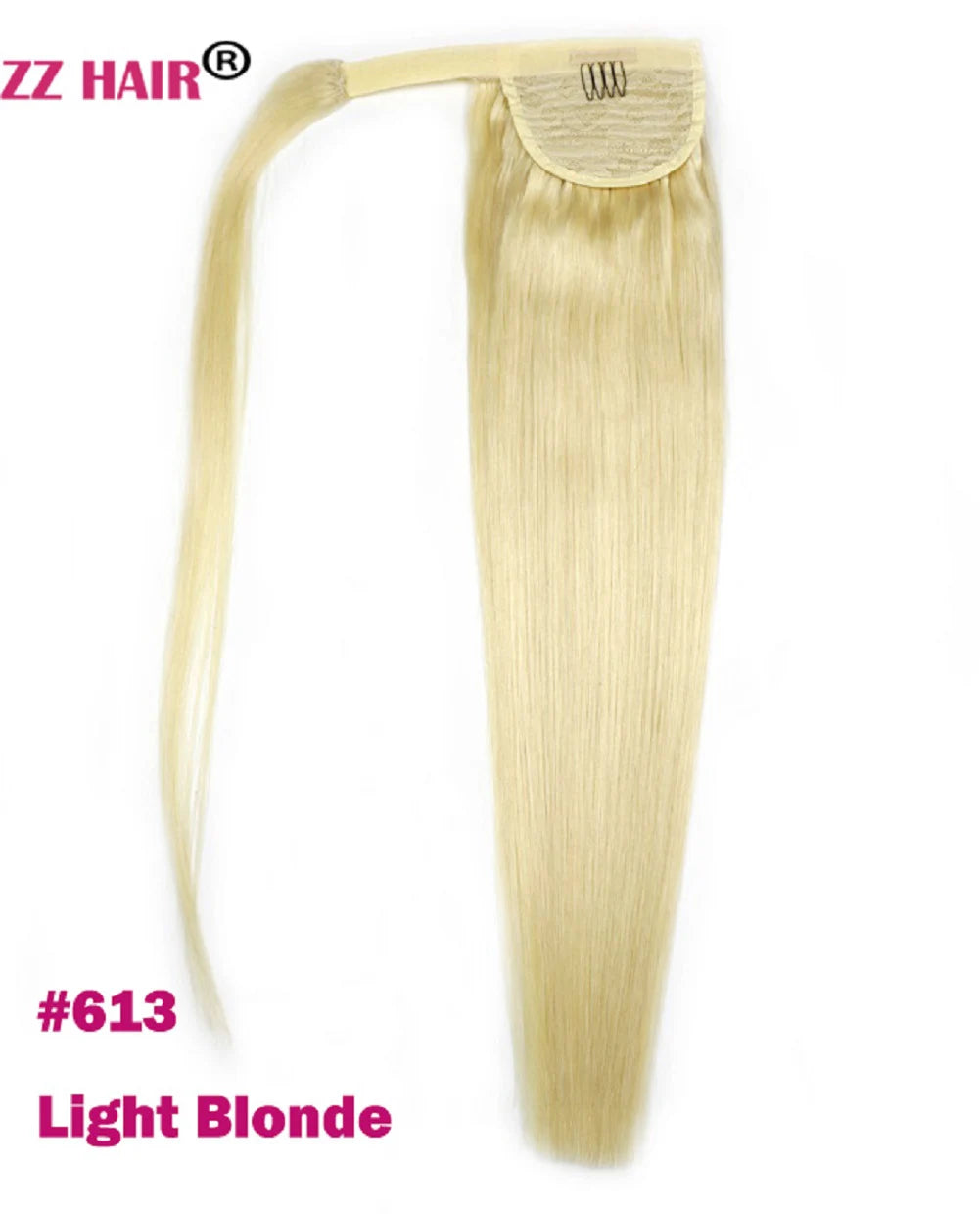 ZZHAIR 100% Human Hair Extensions 16"-26" Magic Wrap Around Ponytail 100g Clip In  Machine Made Remy Horsetail Stragiht
