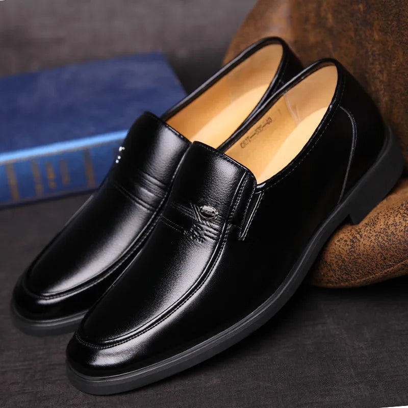 XIHAHA Men Shoes New Fashion Comfy Slip-on Boat Shoe  Spring Loafers Footwear High Quality Leather Lined Men Casual Shoes