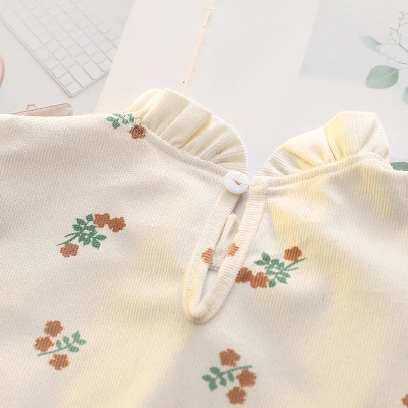 Children's Girls Dresses Spring Autumn Baby Clothes Long Sleeve Print Dresses For Girls Fashion Kids Clothing Outfit 10M-4Years