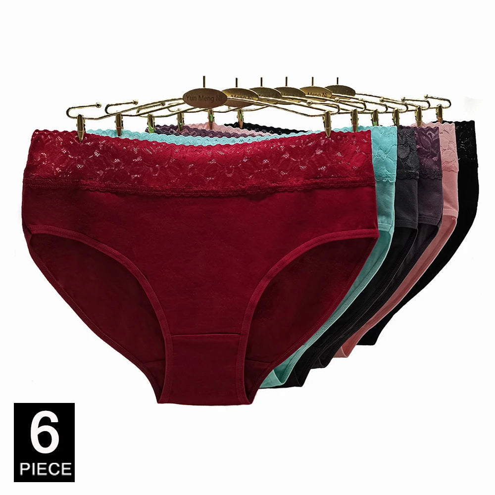 Cotton Panties Plus Size Underwear Women Briefs Woman Knickers Lady Lingerie Girl intimate High Waist Large Size 6 pcs/lot