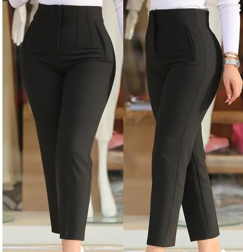 Women Office Wear High Waist Pants for Women Formal Pants Office Outfits Pencil Trousers Ladies Pants 11 Color Options OUFY-003