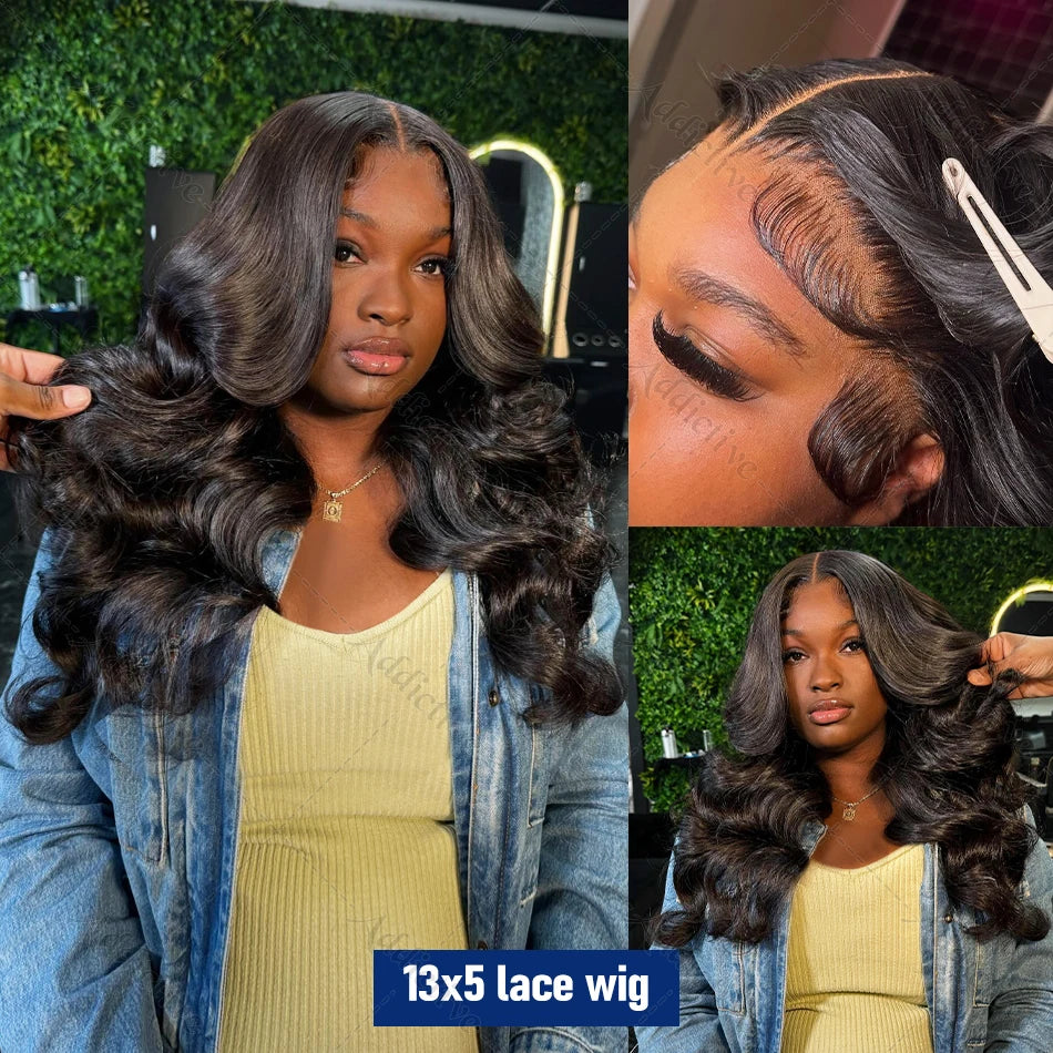 250% Brazilian Body Wave HD Transparent Lace Front Wigs Human Hair Water Wave 13x4 Lace Frontal Wig For Women Preplucked