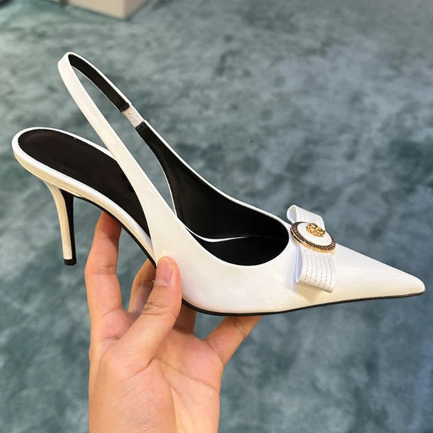 High Heels Women's Thin Heels Pointed French Temperament Bow Light Mouth Single Shoes Women