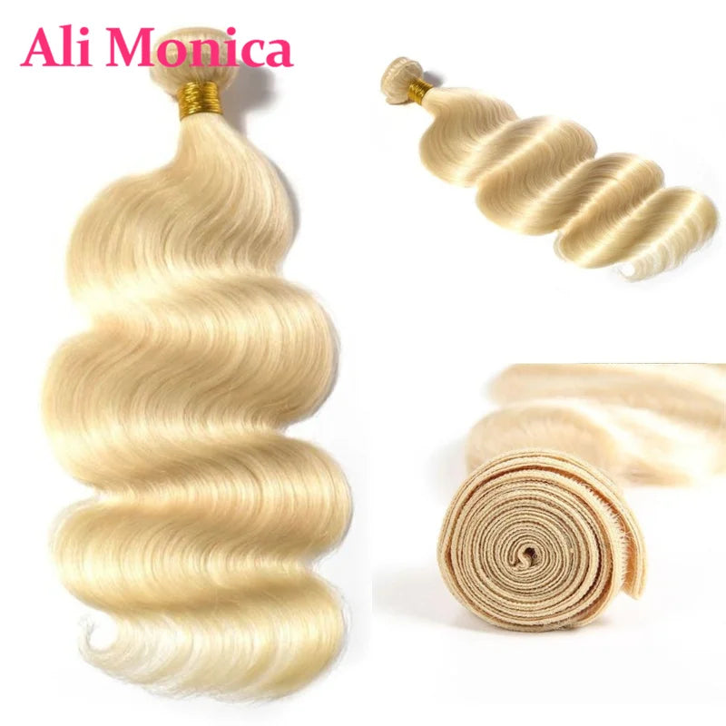 613 Blonde Body Wave Straight Human Hair Bundles 40 Inches Colored Brazilian Hair Extension Free Shipping on Sale Clearance