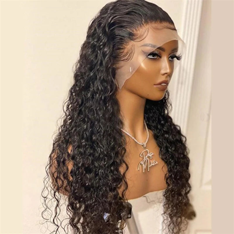 Soft Black Kinky Curly 180 Density 26 inch Preplucked Long Hair Wig For Women Natural Hairline Wig With Afro Baby Hair