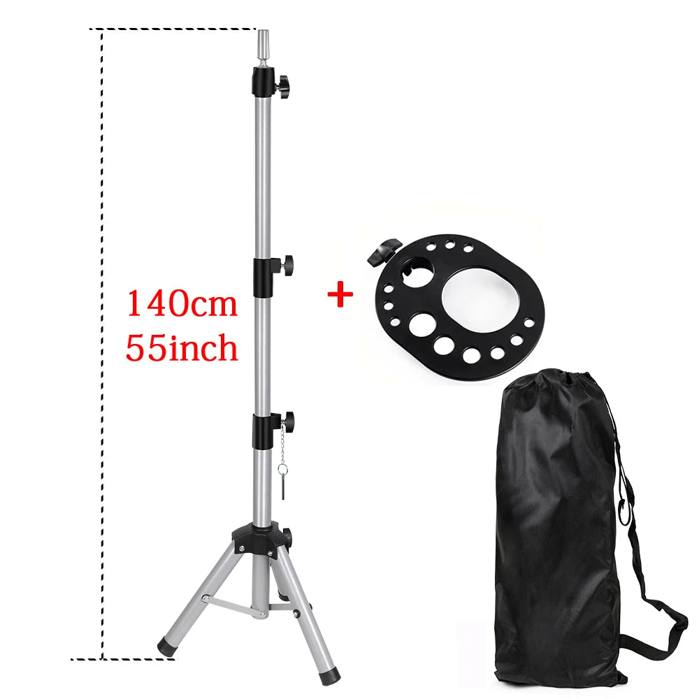 64CM Mini Tripod Stand for Hold Mannequin Head Good Quality Wig Making Head with T-pins Adjustable Metal Wig Stand