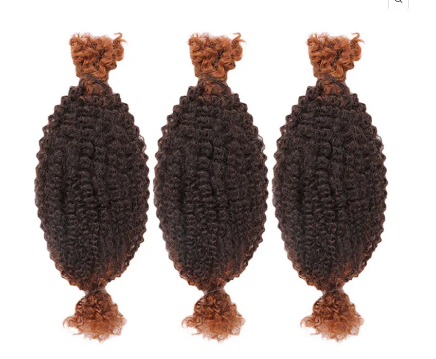 Sleek Kinky Twist Crochet Braiding Hair 100% Human hair Bundles Curly Human Hair Bulks QVR 3 PCS Afro Kinky V Bulk Hair for