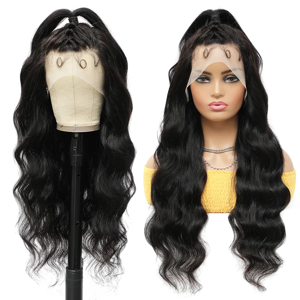 13x6 Body Wave Lace Front Wigs Human Hair Pre Plucked 180 Density HD Transparent Lace Frontal Wigs Human Hair for Black Women