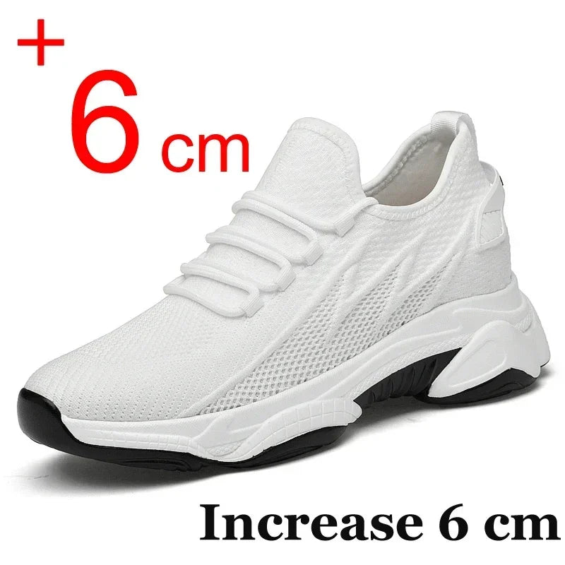 Increasing men sneakers casual heightening shoes 8cm height increase shoes for summer breathable 6cm elevator shoes