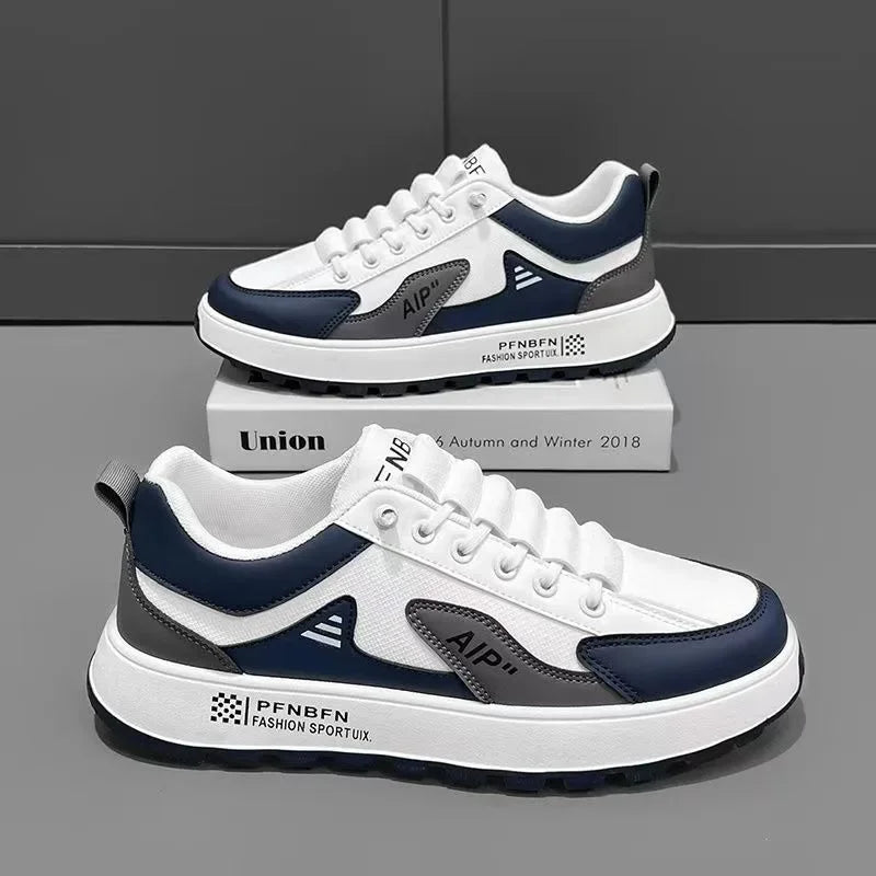 Men's Thick Sole Sneakers Designer Sports Shoes Fashion Casual Fiber Leather Breathable Height Increase Flat Thick Sole Shoes