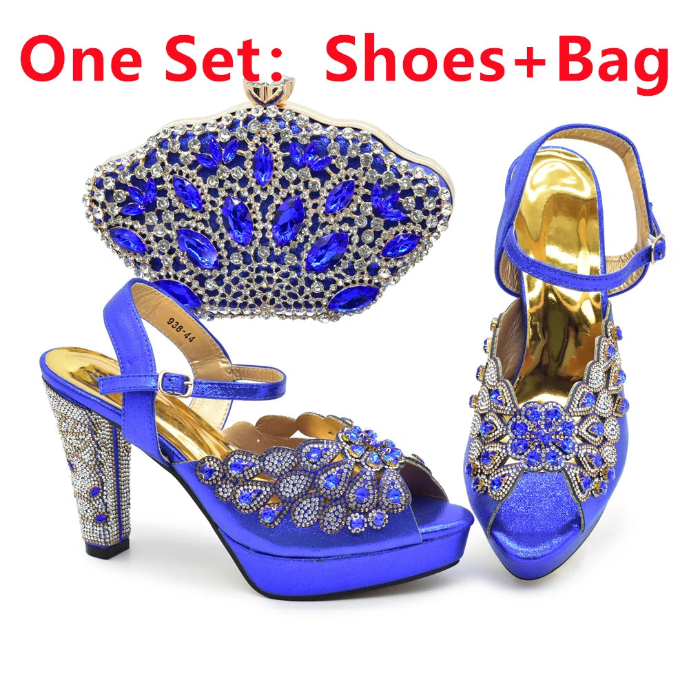 New Pumps for Women Designer Peep-Toe Luxury Wedding Hollowed Out Design Bag and Shoes Matching Set Shoes for Bride Wedding
