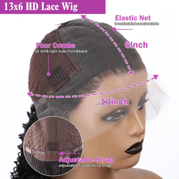 30 40 Inch Loose Wave 13x6 HD Lace Front Human Hair Wigs Deep Wave Curly 13x7 Lace Frontal Wig 200 Density Brazilian Remy Raw