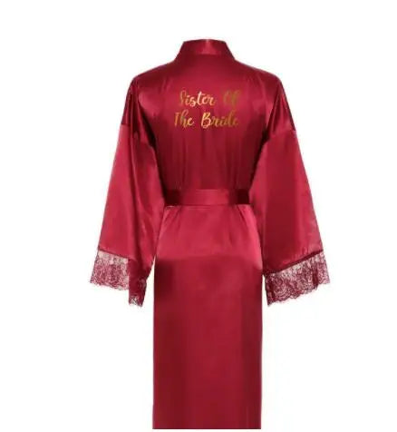Women Long robe Satin Robe Bridal Robe Bridesmaid Robes Lace Robe Wedding Robe Sleepwear Bathrobe Dressing Long Gowns
