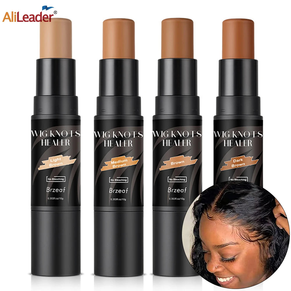 Wig Lace Dyeing Stick With Brush Double-Head Wig Knots Concealer Stick Lace Tint Spray For Lace Wigs & Frontal Part & Hairline
