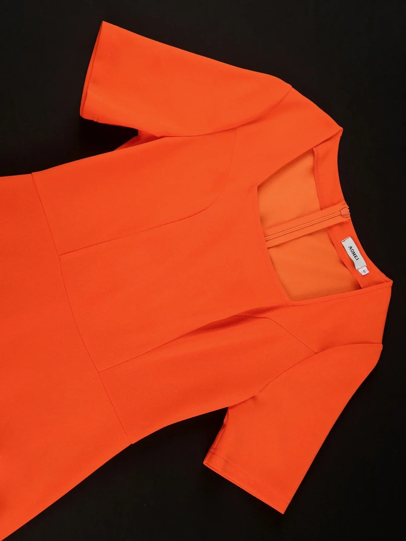 Short Sleeved Sweet Slim Fit Long Women's Dress Orange High Waist Pleated Beach Streetwear Maxi Big Swing Dresses with Belt