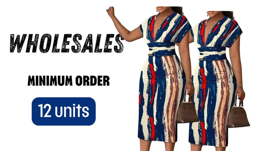 Elegant summer dress with a striped pattern, versatile and sophisticated